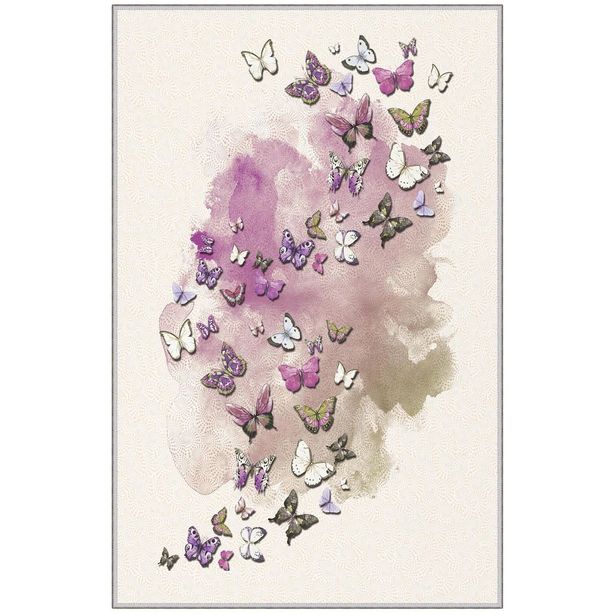 Kynnysmatto Linento HMNT531, 50x80cm, beige/violetti