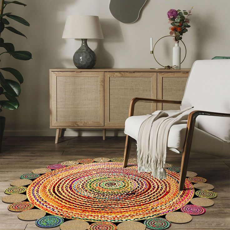 Pyöreä matto Linento HMNT933, Ø70cm, monivärinen