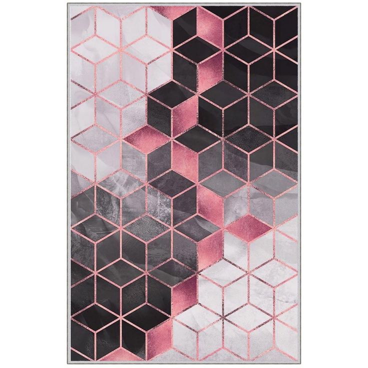 Matto Linento HMNT777, 160x230cm, roosa/musta