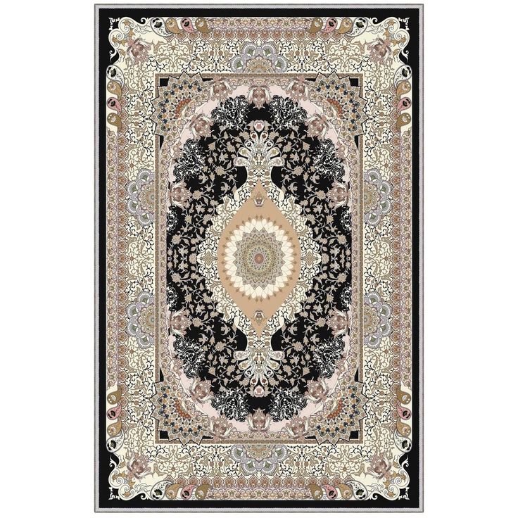 Käytävämatto Linento HMNT821, 100x150cm, musta/beige