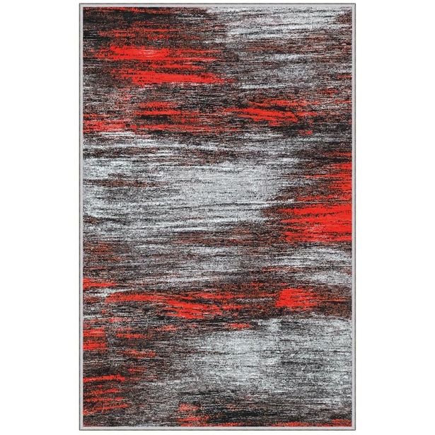 Käytävämatto Linento HMNT851, 80x150cm, punainen/harmaa