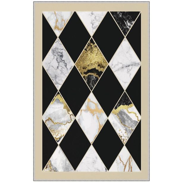 Matto Linento HMNT874, 60x100cm, musta/beige