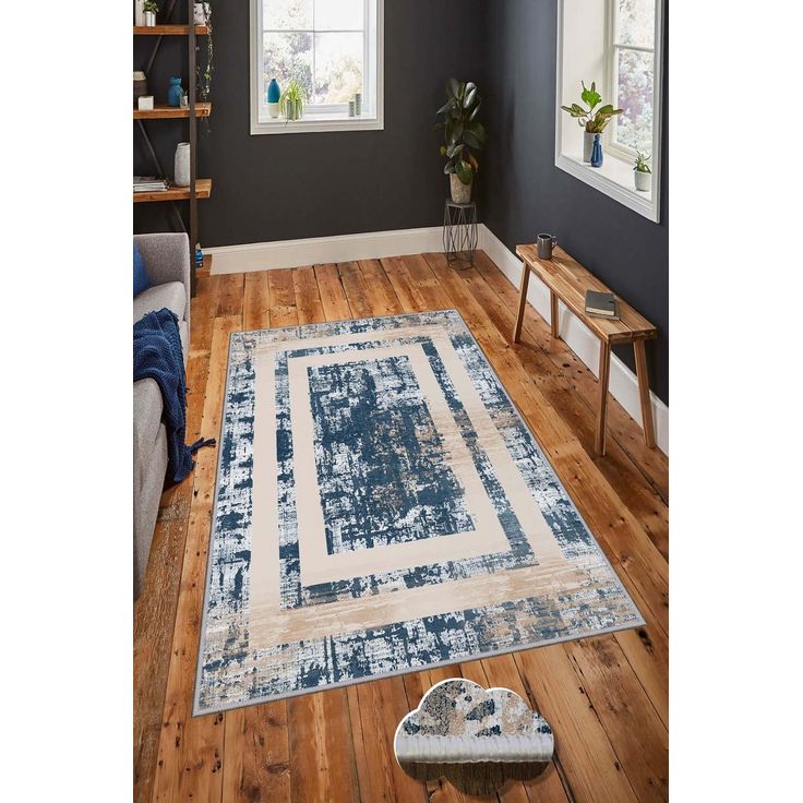 Kynnysmatto Linento HMNT879, 50x80cm, sininen
