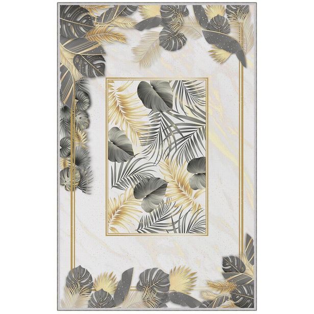 Matto Linento HMNT889, 60x100cm, harmaa/kulta