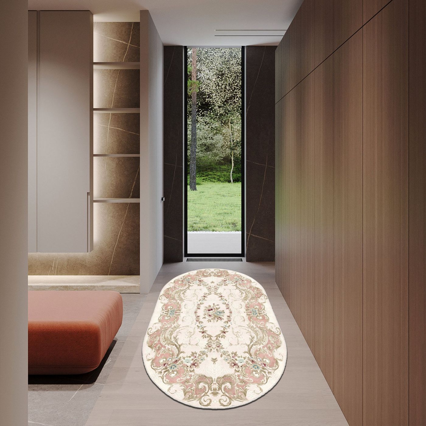 Soikea matto Linento Albitia 100x150cm vaaleanpunainen