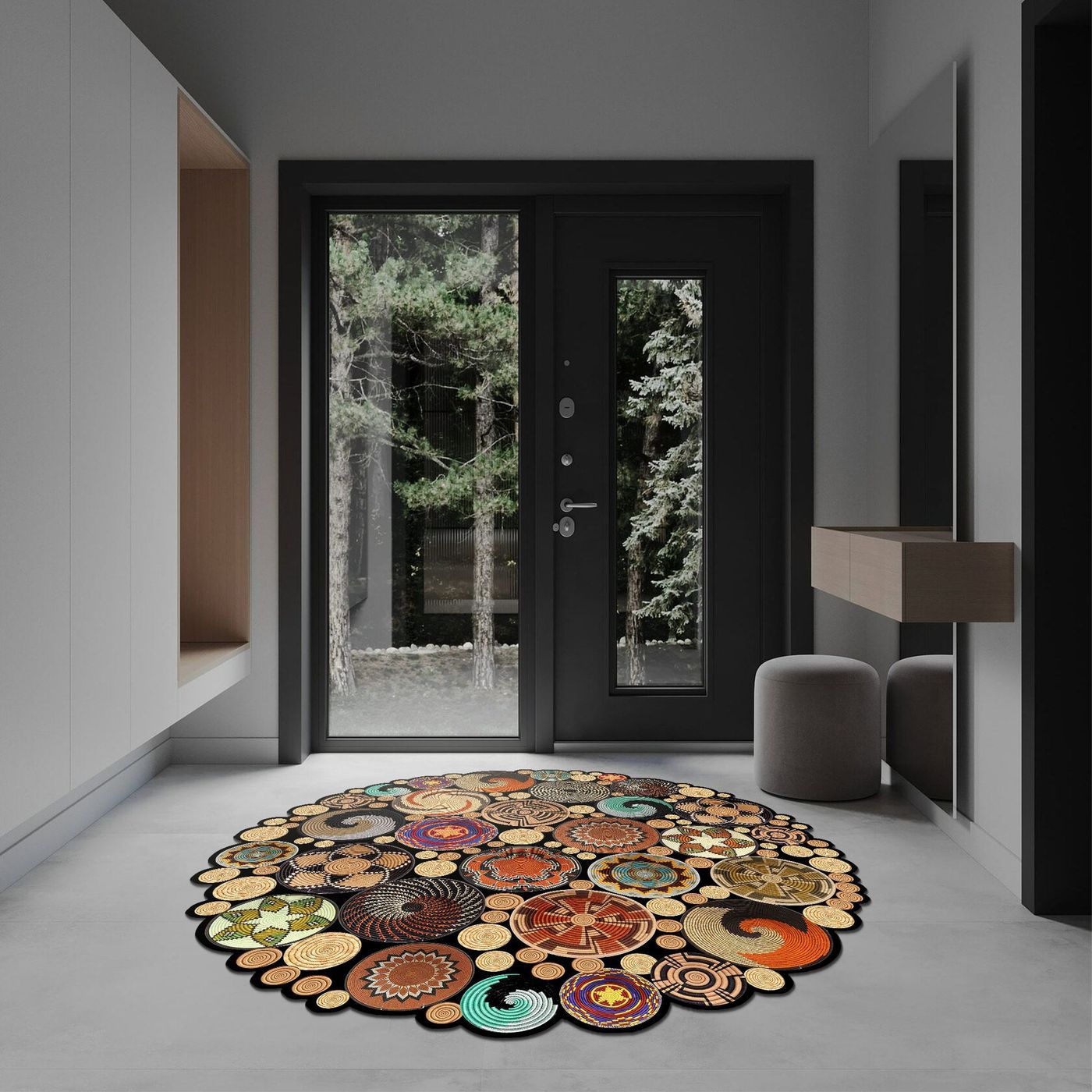 Pyöreä matto Linento Velona Ø120cm ruskea