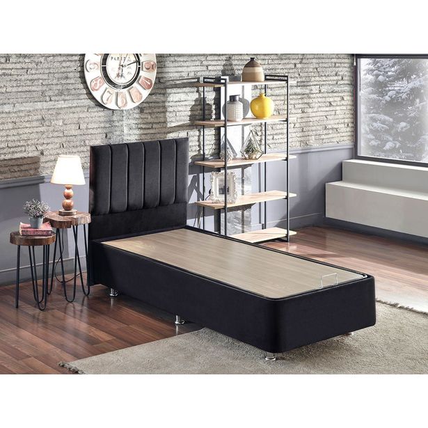 Säilytyssängyn runko ja pääty Linento Furniture Ela Single, 90x190cm, musta
