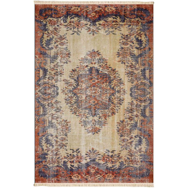Matto Linento 194 100x300cm beige/punainen