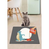 Kissan ruokailualusta Linento Cats Food, harmaa