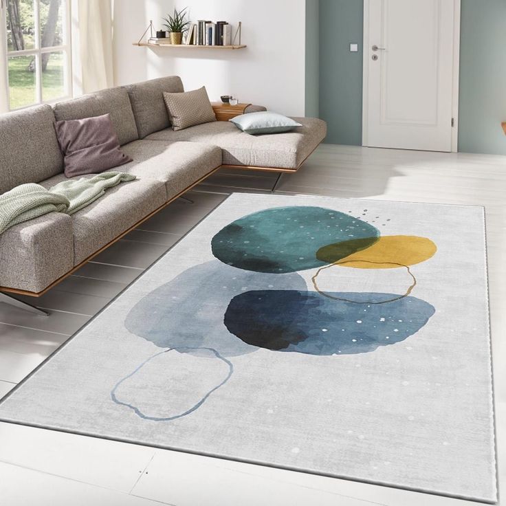 Käytävämatto Linento Algar 80x140cm sininen/keltainen/vihreä