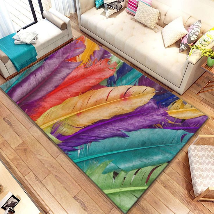Matto Linento Easter Feathers, 120x180cm, monivärinen
