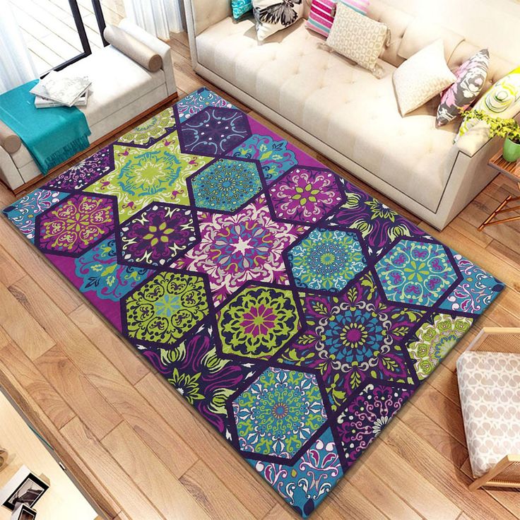 Matto Linento Ornament Stars, 140x220cm, monivärinen