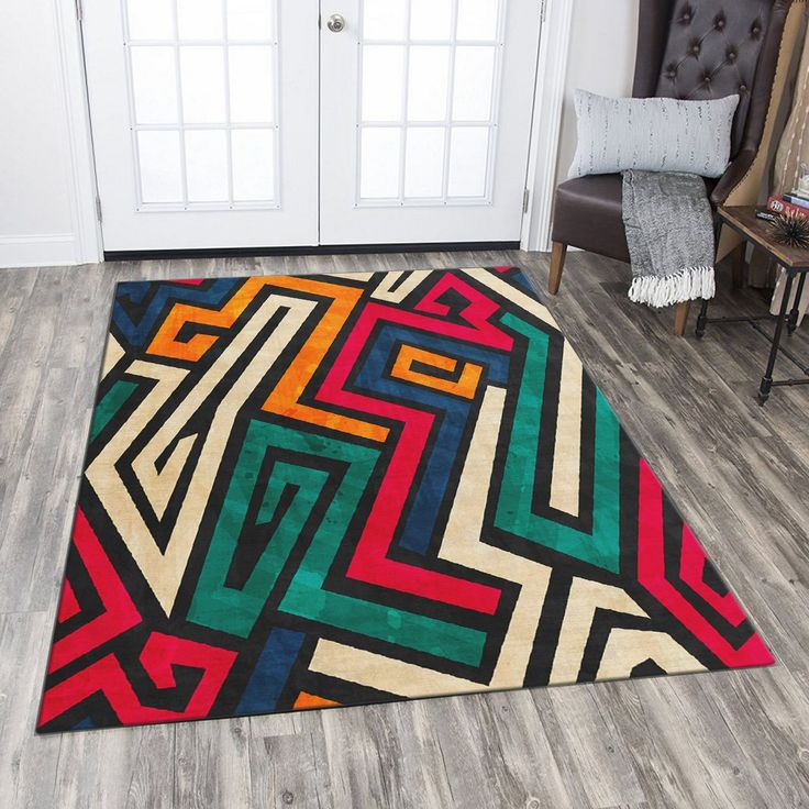 Käytävämatto Linento Geometric Maze, 80x140cm, monivärinen