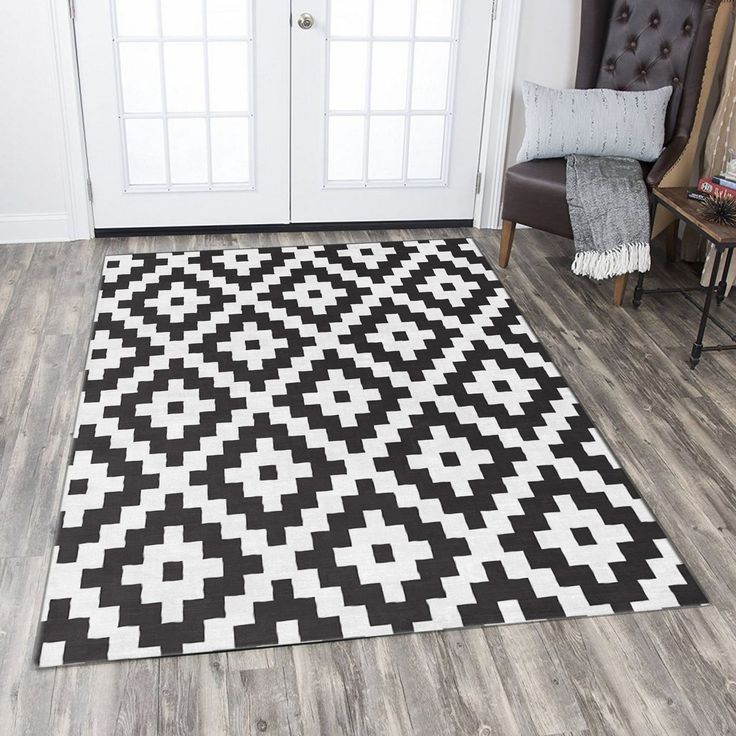 Käytävämatto Linento Carlsborough 80x140cm mustavalkoinen