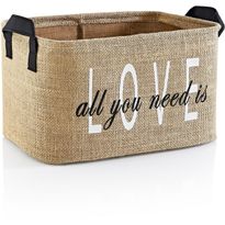 Säilytyskori Linento All You Need Is Love, 30x12x18cm, vaaleanruskea