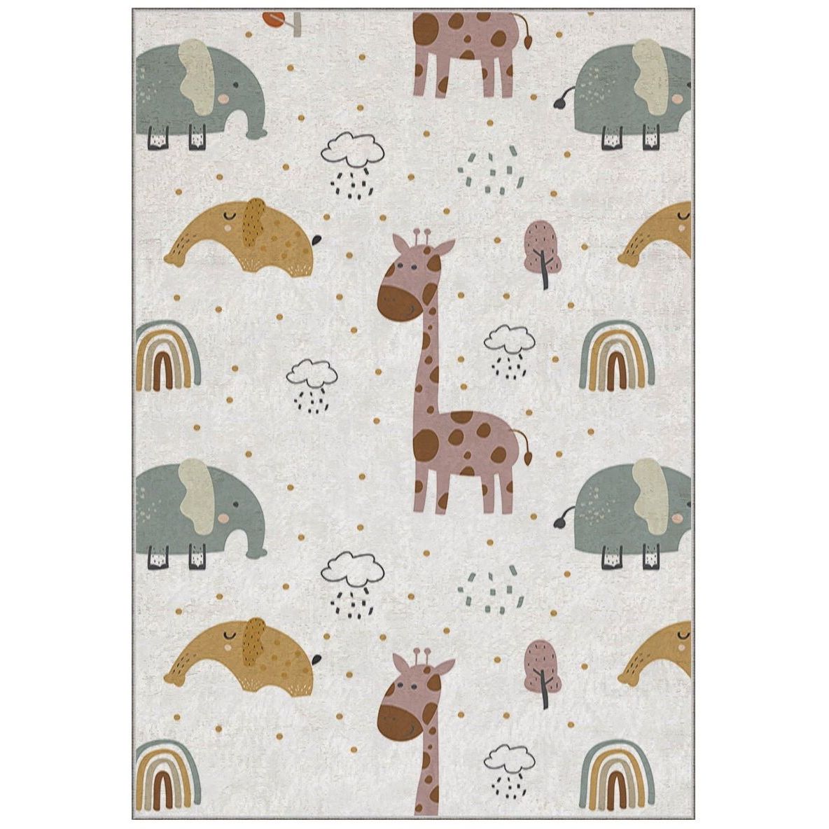 Lastenhuoneen matto Linento Hem Zoo 160x230cm beige