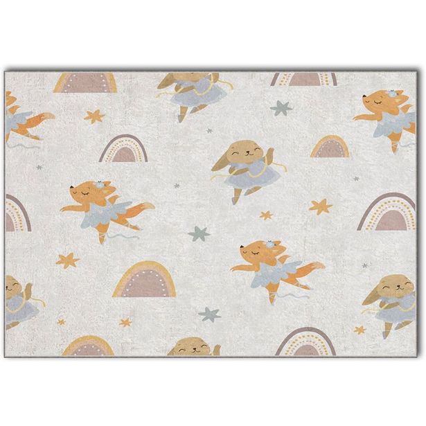Lastenhuoneen matto Linento Hem Buns 180x280cm beige