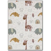 Lastenhuoneen matto Linento Hem Zoo beige, eri kokoja