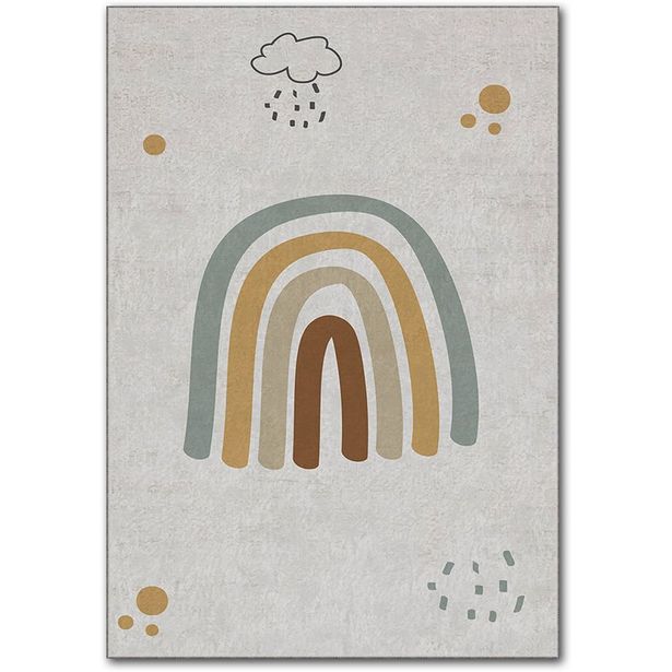 Lastenhuoneen matto Linento Hem Sateenkaari 180x280cm beige