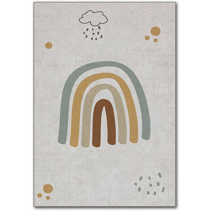 Lastenhuoneen matto Linento Hem Sateenkaari 180x280cm beige