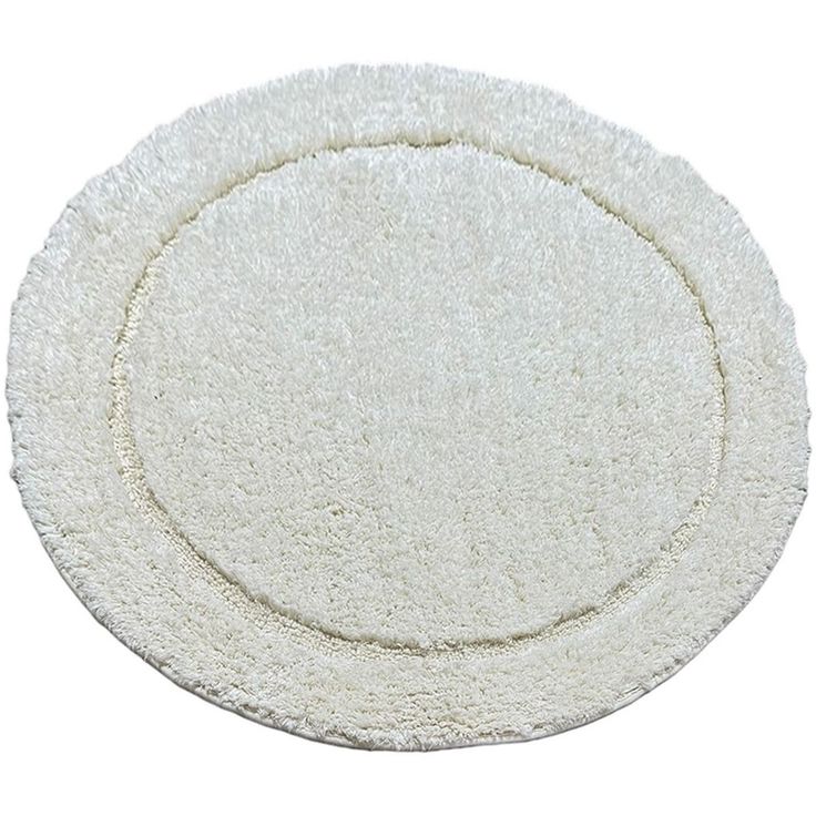 Kylpyhuonematto Linento Wolle, Ø90cm, valkoinen