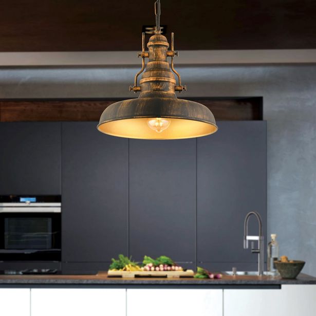 Riippuvalaisin Linento Lighting RT-7, Ø33cm, E27, max. 40W, IP20, vintage tummanruskea