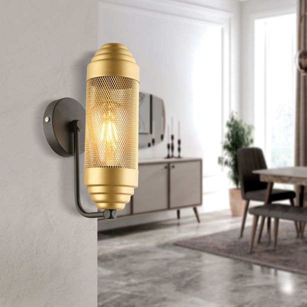 Seinävalaisin Linento Lighting AP-36, ø8.5cm, E27, max. 40W, IP20, kulta