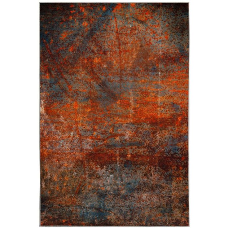 Matto Linento Judson, 160x230cm, oranssi/sininen