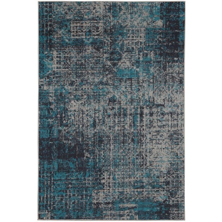 Käytävämatto Linento Davian, 80x150cm, harmaa/sininen