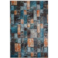 Käytävämatto Linento Harlan, 80x150cm, sininen/oranssi