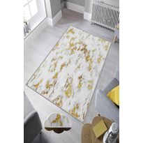 Matto Linento HMNT116, 100x200cm, valkoinen/kulta