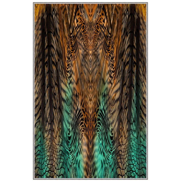 Matto Linento HMNT268, 100x150cm, oranssi/vihreä