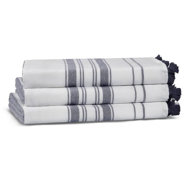 Käsipyyhe Linento Casual Avenue, 50x90cm, raita, sininen