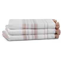 Käsipyyhe Linento Casual Avenue, 50x90cm, valkoinen/beige
