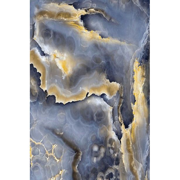Käytävämatto Linento EXFAB261, 80x200cm, sininen/kulta