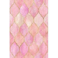Käytävämatto Linento EXFAB299, 80x200cm, roosa/kulta