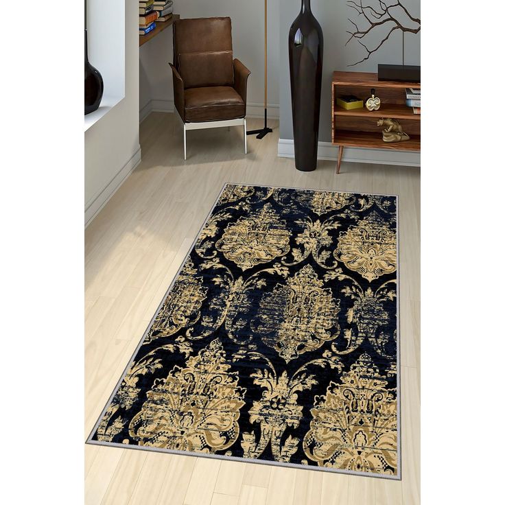 Käytävämatto Linento EXFAB308, 80x300cm, sininen/beige