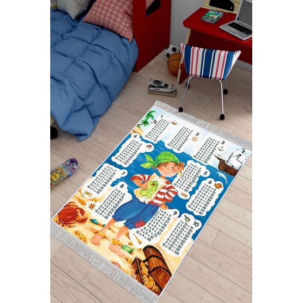 Lastenhuoneen matto Linento Kertotaulu II (ELS610), 80x150cm, monivärinen
