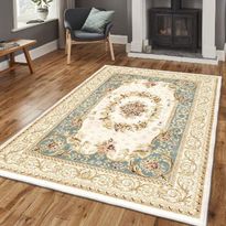 Käytävämatto Linento Els1832, 80x300cm, beige/sininen