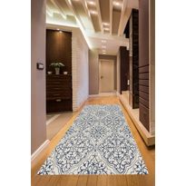 Käytävämatto Linento Els1906, 100x300cm, sininen/kerma