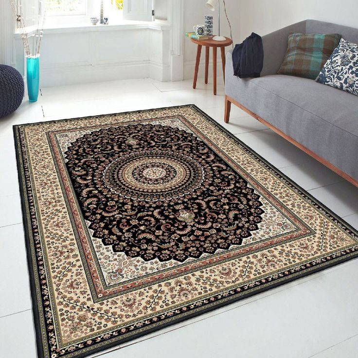 Matto Linento Els2198, 180x280cm, musta/beige
