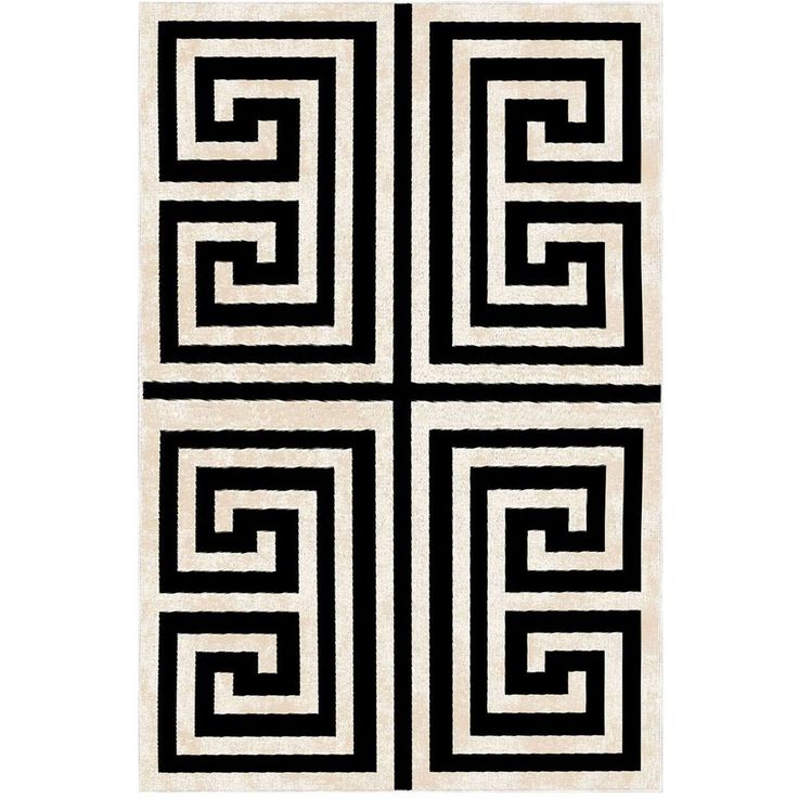Käytävämatto Linento Els Grecia 100x300cm mustavalkoinen