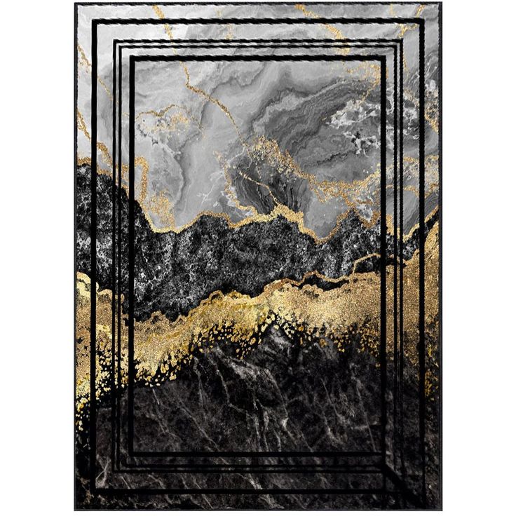 Matto Linento Els Borealis 180x280cm harmaa/kulta