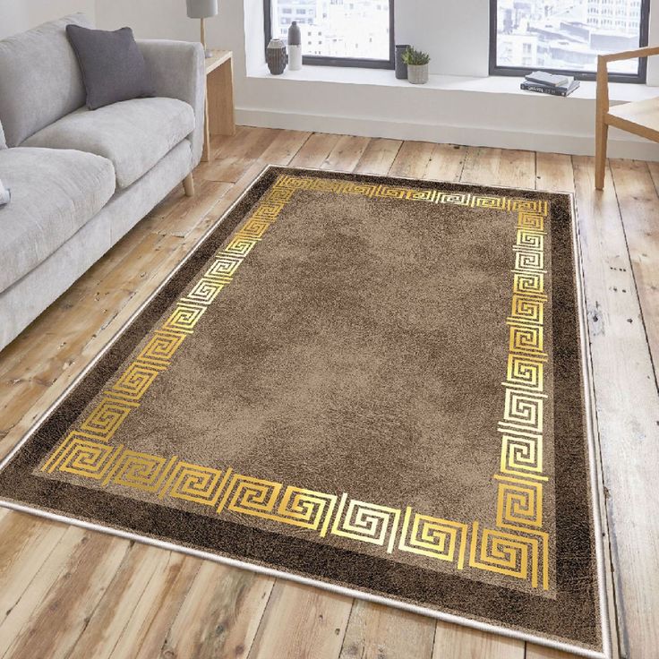 Käytävämatto Linento Els Twiggo 80x150cm ruskea/kulta
