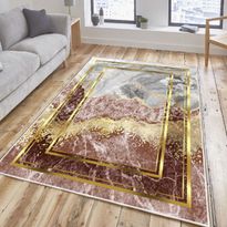 Matto Linento Els2409, 140x220cm, ruskea/kulta