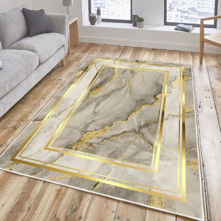 Matto Linento Els2418, 180x280cm, kulta/harmaa