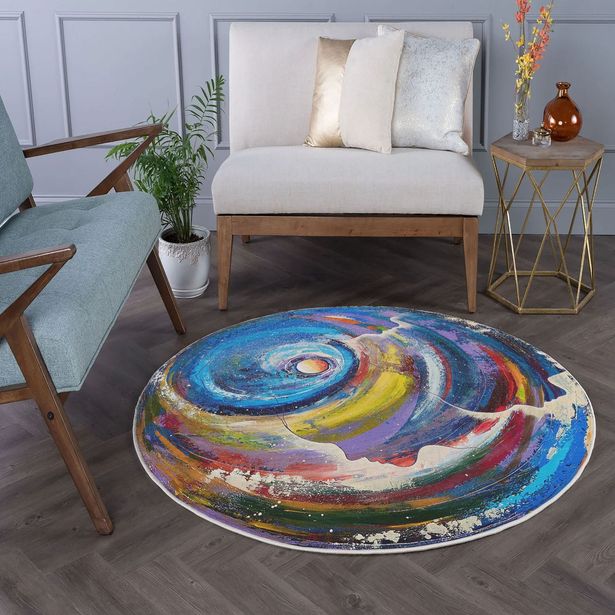 Pyöreä matto Linento Woopamuk491, Ø80cm, monivärinen