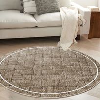 Pyöreä matto Linento Woopamuk502, Ø90cm, beige/harmaa