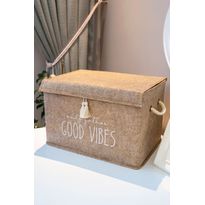 Säilytyskori Linento Good Vibes, 35x23x23cm, kerma