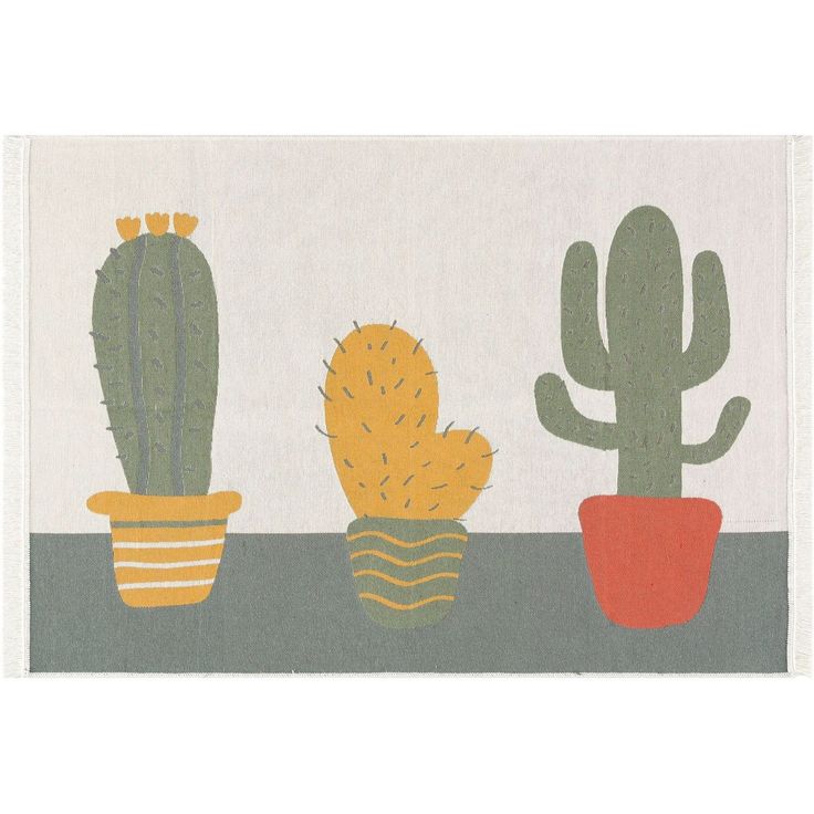 Matto Linento Kaktus 80x120cm vihreä/monivärinen